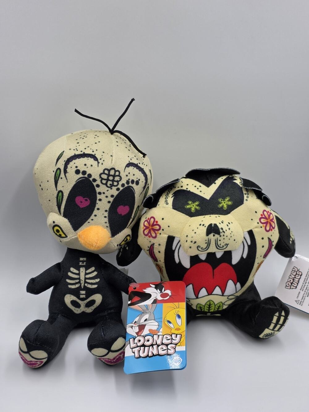 Dia De Los Muertos Taz Tazmanian Tweety Bird Calaveras Looney Tunes Plush Set